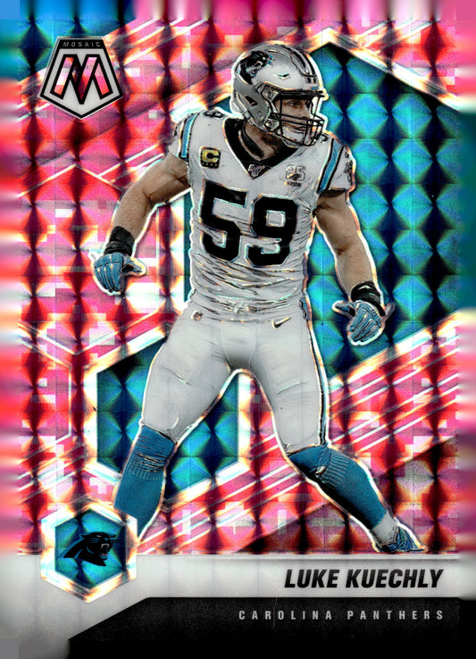 2021 Panini Mosaic #35 Luke Kuechly Prizm Camo Pink