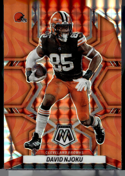 2022 Panini Mosaic #48 David Njoku Mosaic Reactive Orange