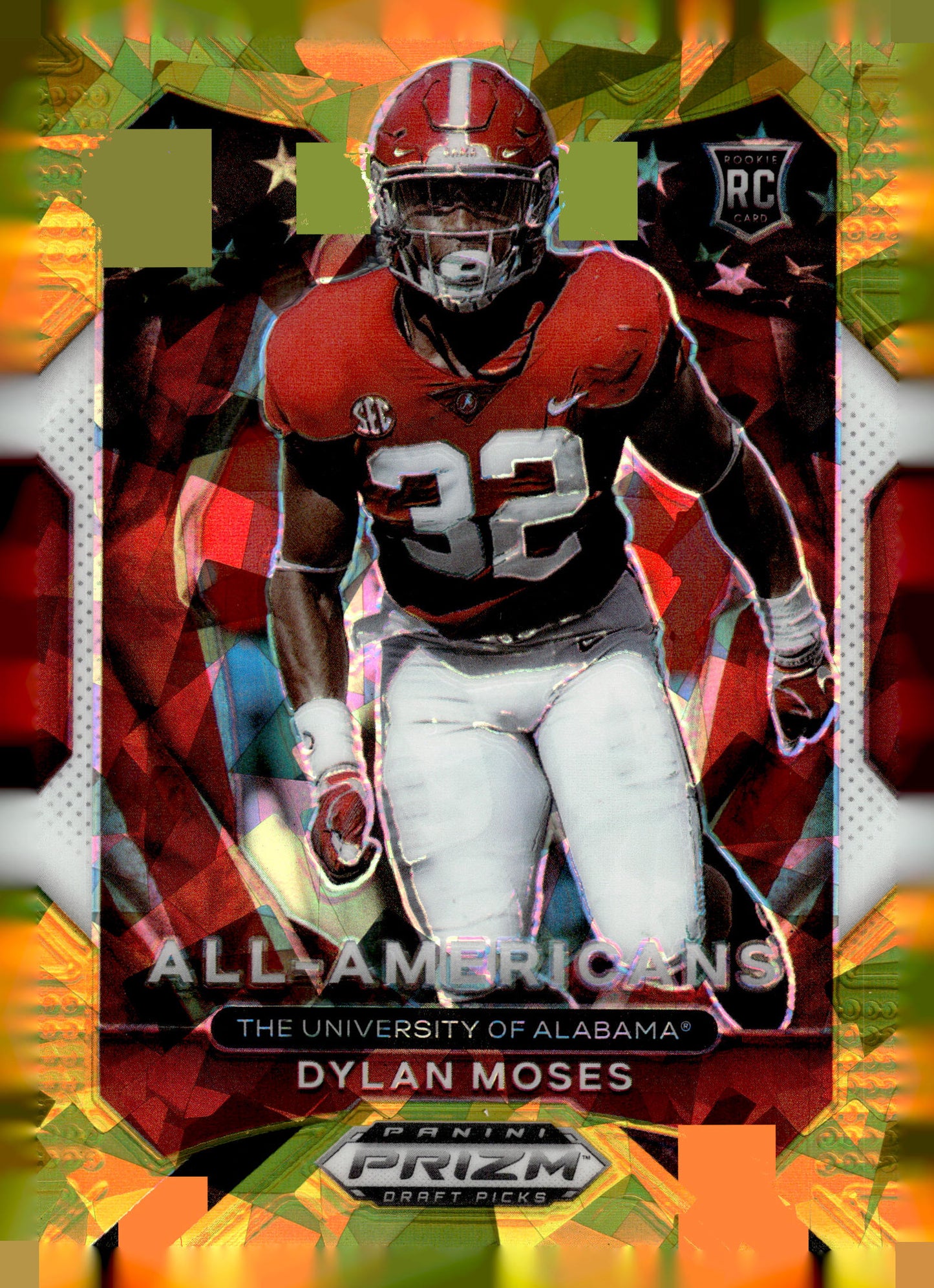 2021 Panini Prizm Draft Picks Collegiate #190 Dylan Moses Gold Ice