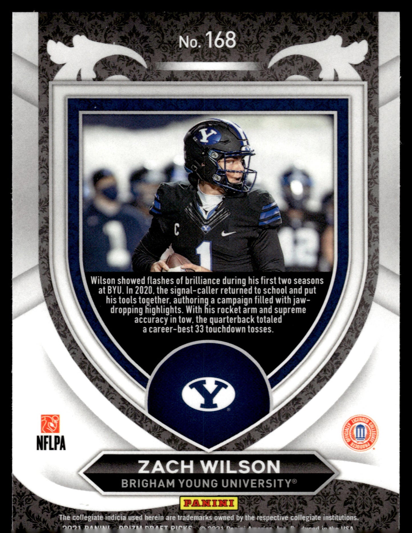 2021 Panini Prizm Draft Picks Collegiate #168 Zach Wilson