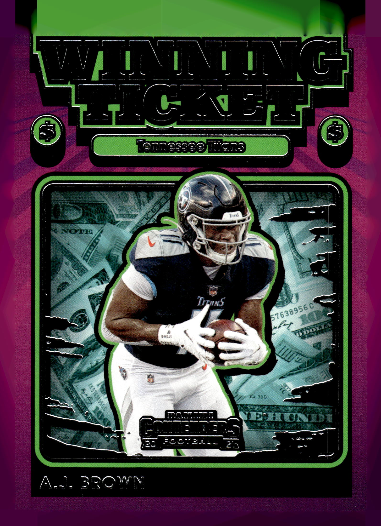 2021 Panini Contenders #WT-ABR A.J. Brown Winning Ticket Emerald