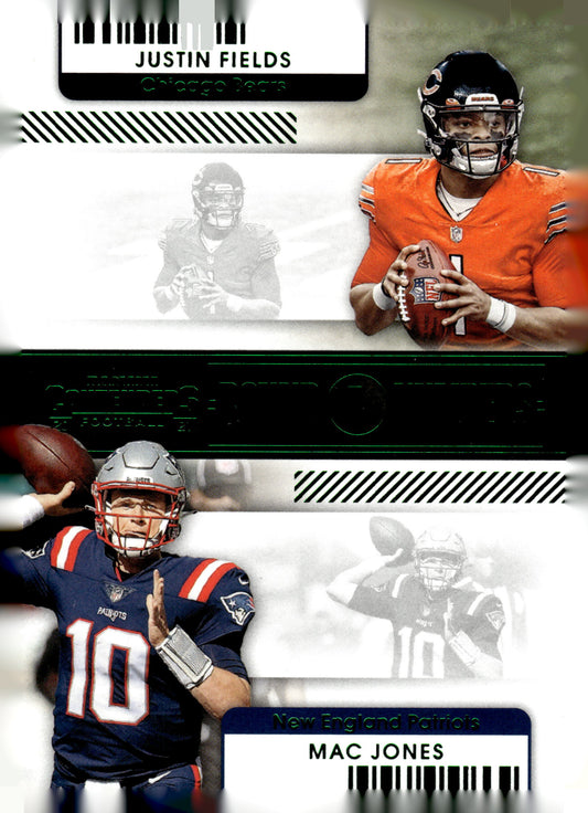 2021 Panini Contenders #RN-JFI Justin Fields / Mac Jones Round Numbers Emerald