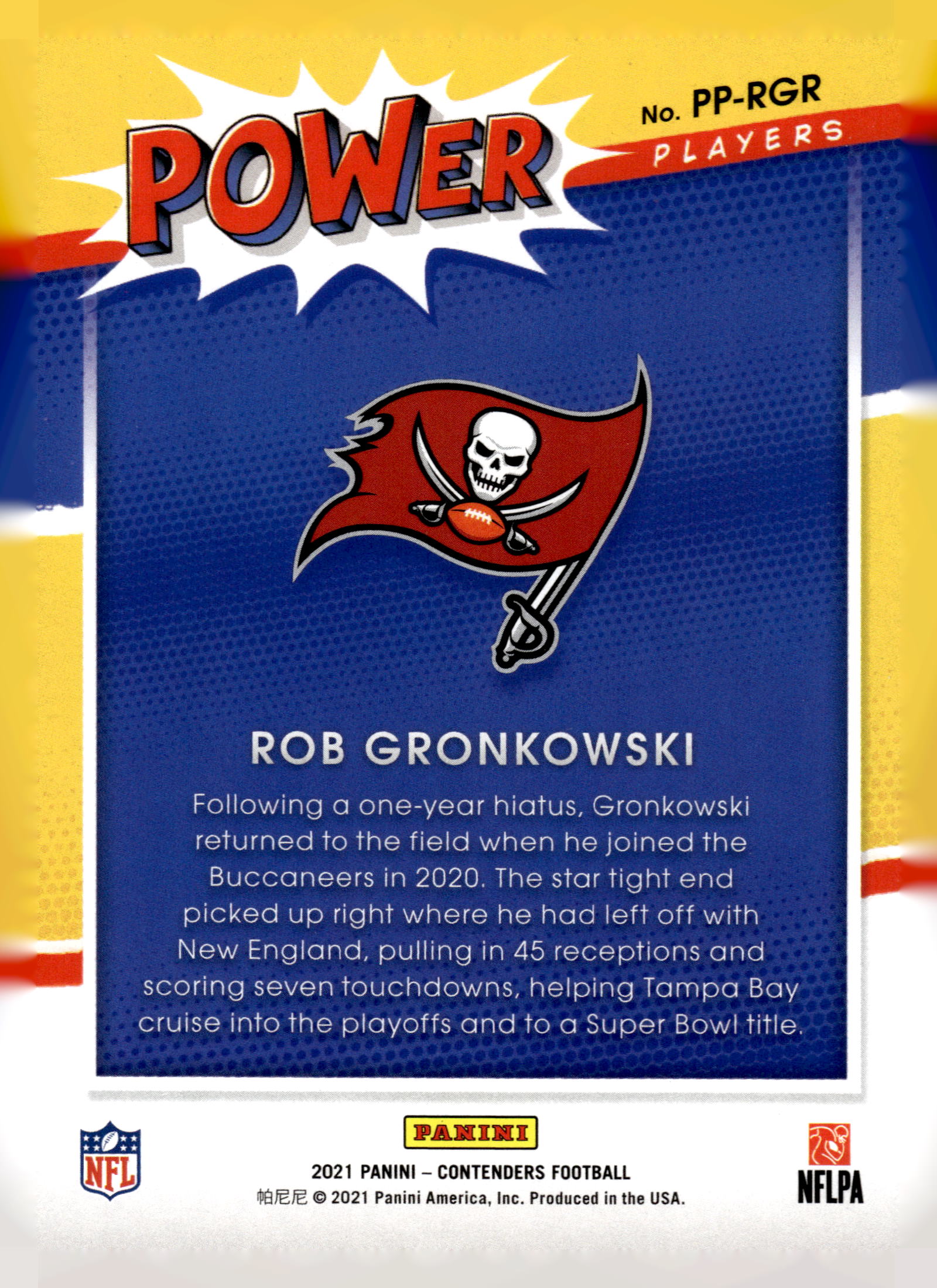 2021 Panini Contenders #PP-RGR Rob Gronkowski Power Players