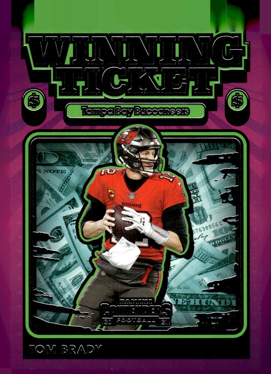 2021 Panini Contenders #WT-TBR Tom Brady Winning Ticket Emerald