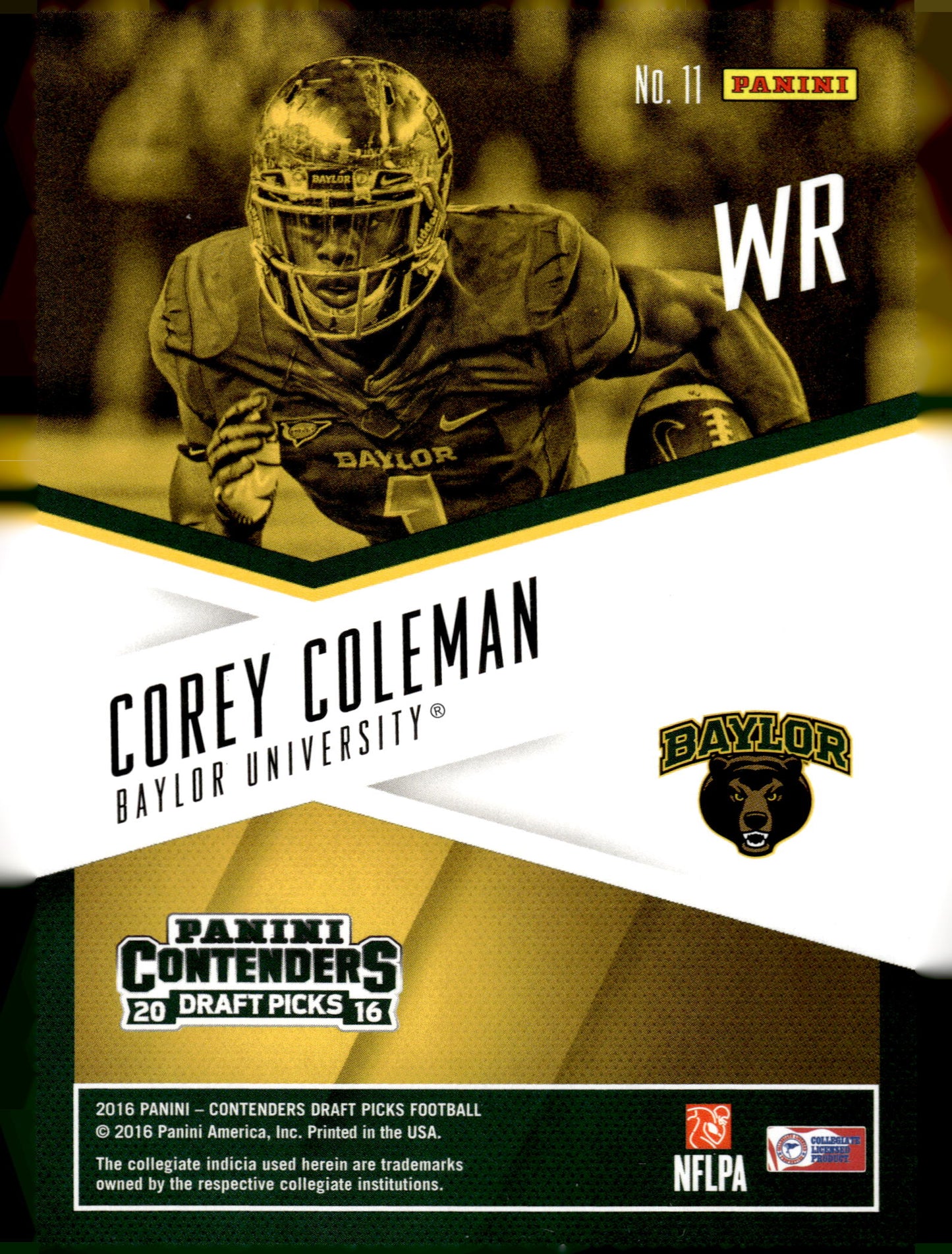2016 Panini Contenders Draft Picks #11 Corey Coleman School Colors