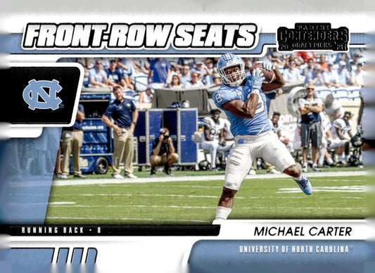 2021 Panini Contenders Draft Picks #30 Michael Carter Front-Row Seats Red