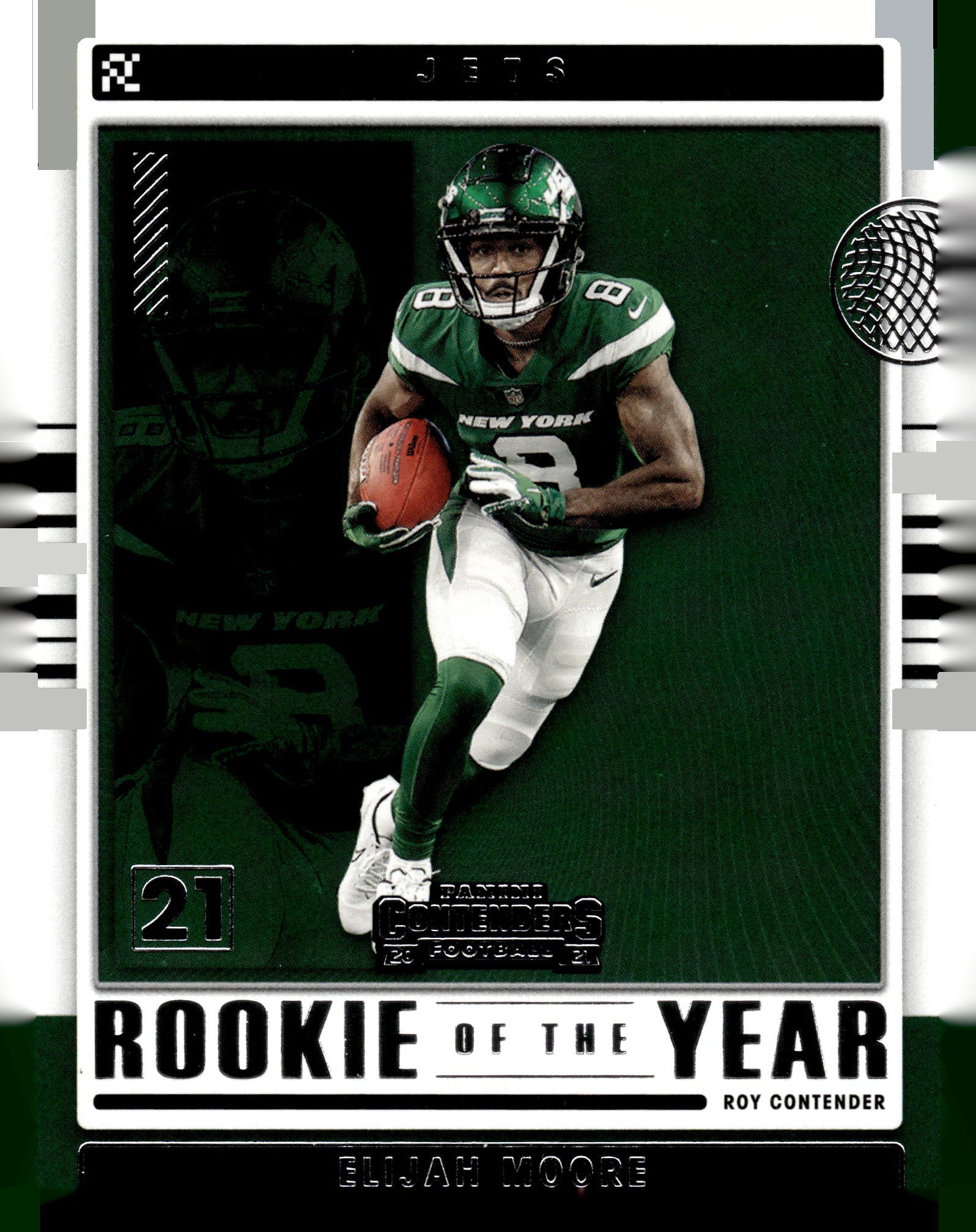 2021 Panini Contenders #ROY-EMO Elijah Moore Rookie of the Year Contenders